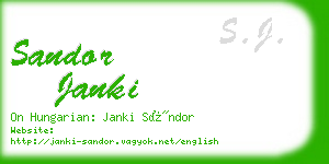 sandor janki business card